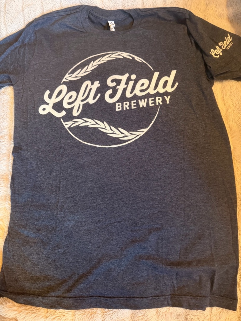 Alstyle Left Field Brewery Navy Blue Graphic Tee